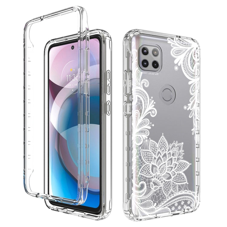 For Motorola One 5G Ace PC+TPU Transparent Painted Phone Case