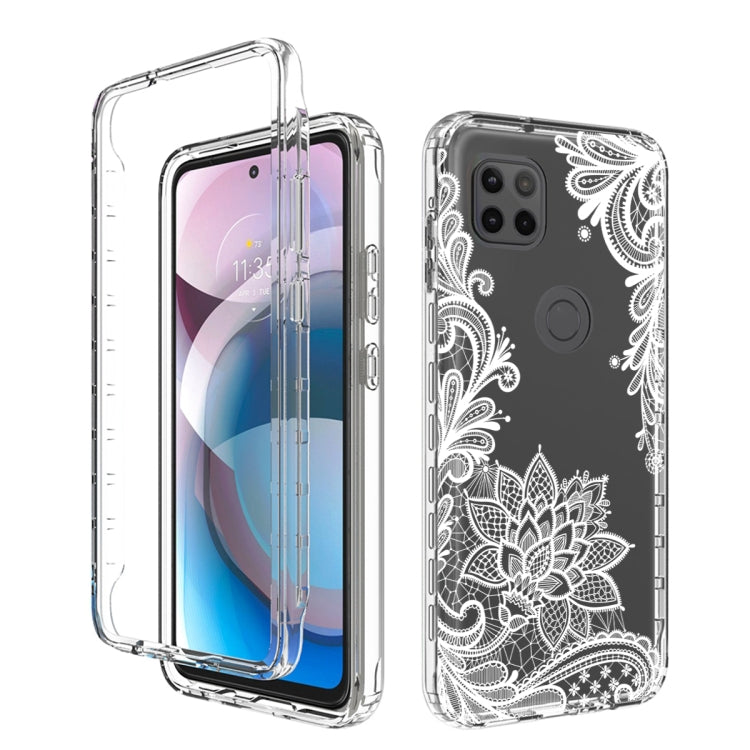 For Motorola One 5G Ace PC+TPU Transparent Painted Phone Case