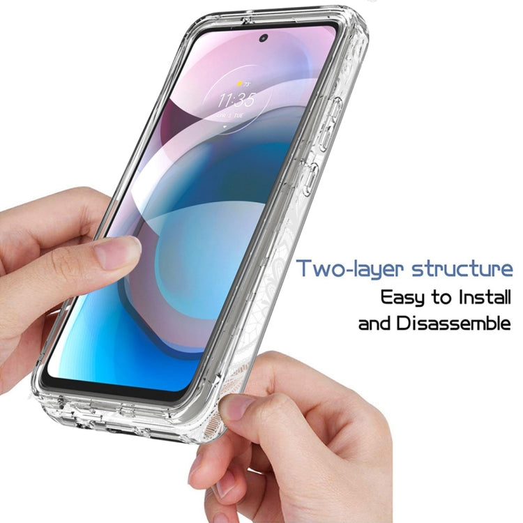 For Motorola One 5G Ace PC+TPU Transparent Painted Phone Case