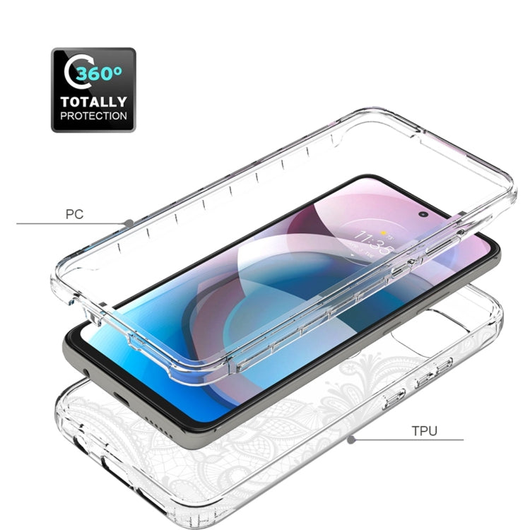 For Motorola One 5G Ace PC+TPU Transparent Painted Phone Case