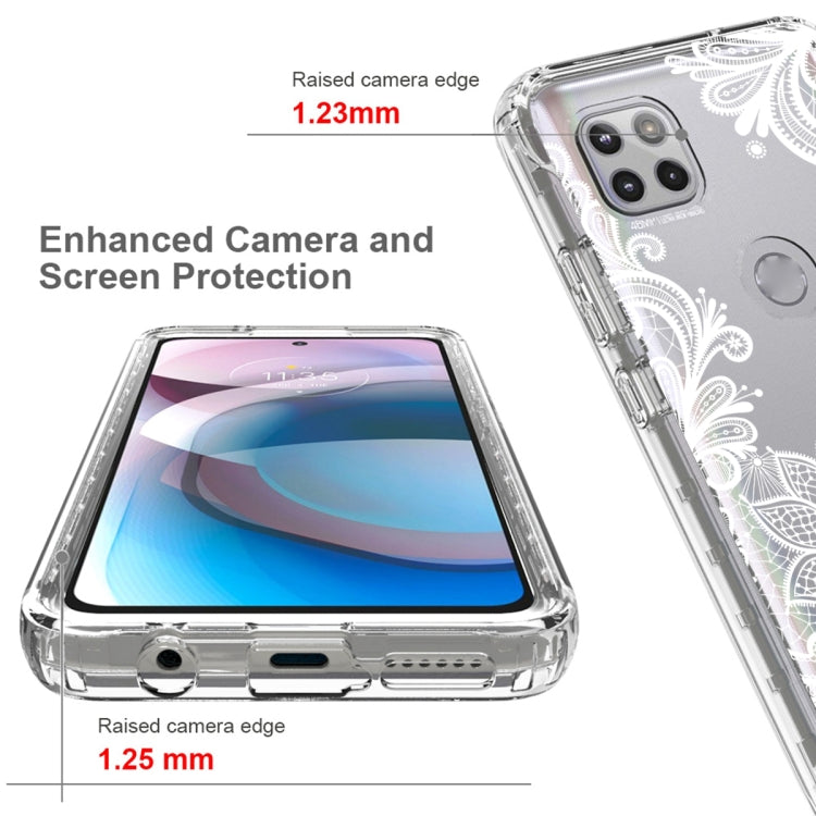 For Motorola One 5G Ace PC+TPU Transparent Painted Phone Case