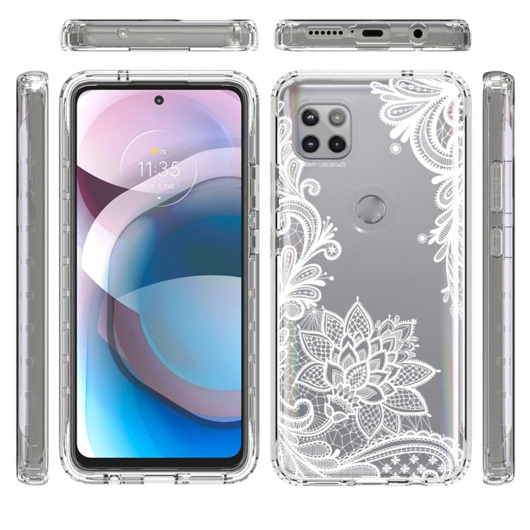 For Motorola One 5G Ace PC+TPU Transparent Painted Phone Case