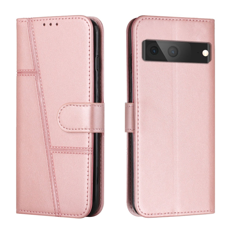 For Google Pixel 7 Stitching Calf Texture Buckle Leather Phone Case