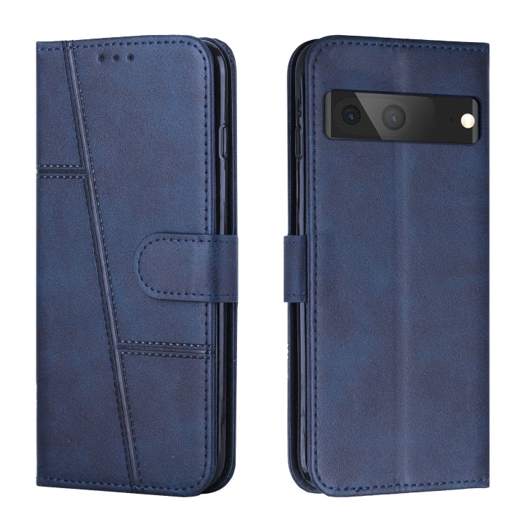For Google Pixel 7 Stitching Calf Texture Buckle Leather Phone Case