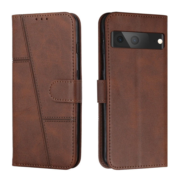 For Google Pixel 7 Stitching Calf Texture Buckle Leather Phone Case