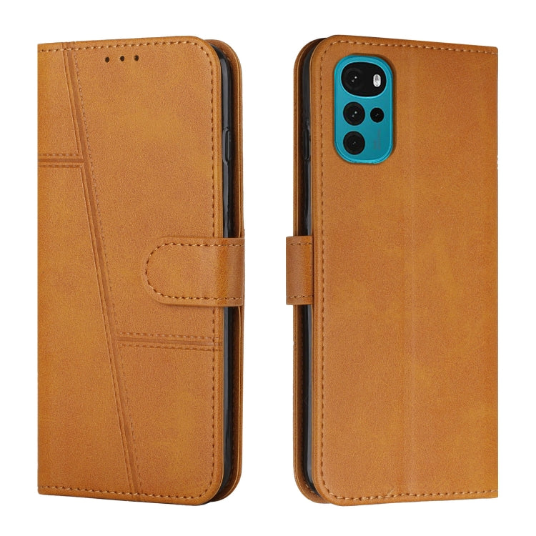 For Motorola Moto G22 Stitching Calf Texture Buckle Leather Phone Case