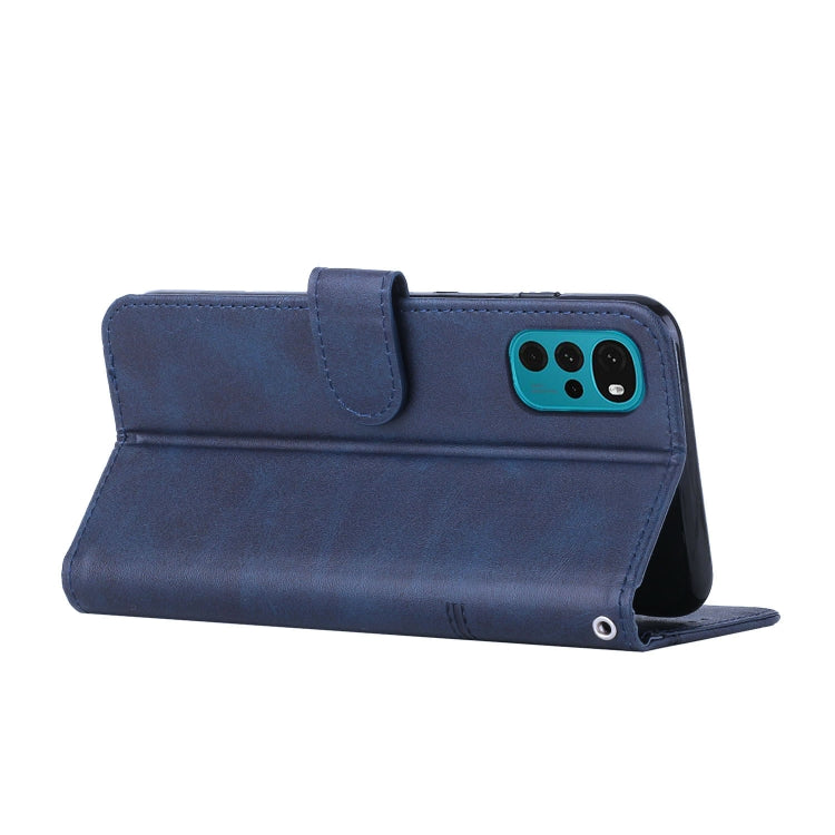 For Motorola Moto G22 Stitching Calf Texture Buckle Leather Phone Case
