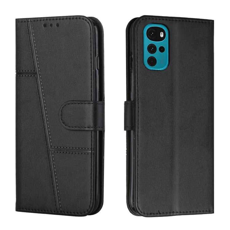 For Motorola Moto G22 Stitching Calf Texture Buckle Leather Phone Case