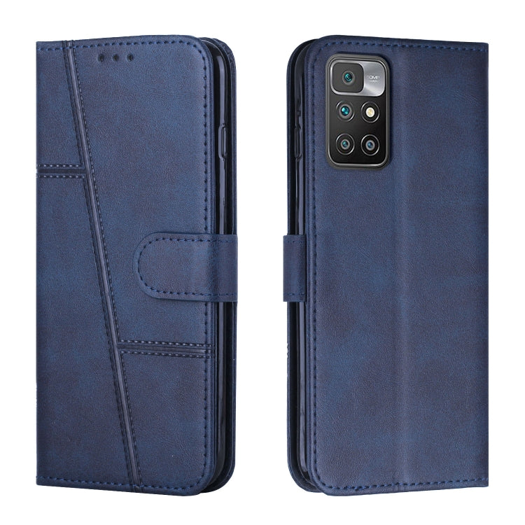 For Xiaomi Redmi 10 5G/Redmi Note 11E Stitching Calf Texture Buckle Leather Phone Case