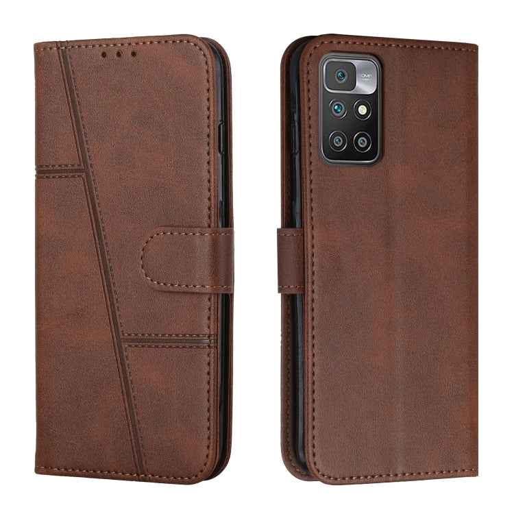 For Xiaomi Redmi 10 5G/Redmi Note 11E Stitching Calf Texture Buckle Leather Phone Case