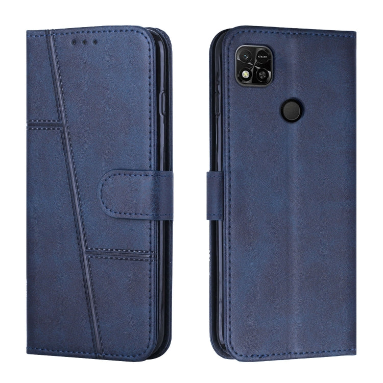 For Xiaomi Redmi 10A/Poco C31/Redmi 9C Stitching Calf Texture Buckle Leather Phone Case