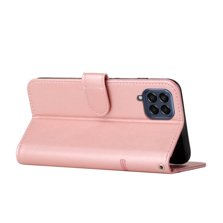For Samsung Galaxy M53 Stitching Calf Texture Buckle Leather Phone Case