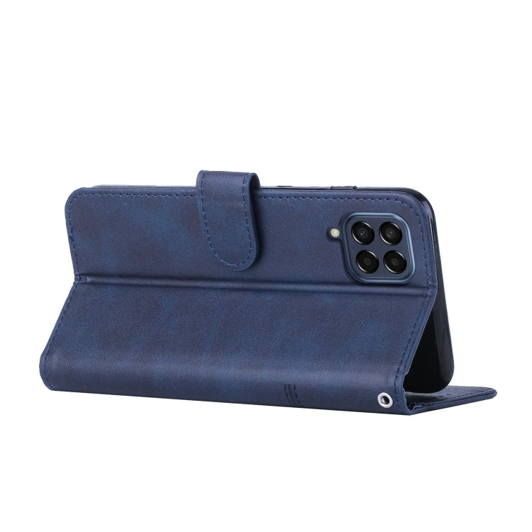 For Samsung Galaxy M53 Stitching Calf Texture Buckle Leather Phone Case