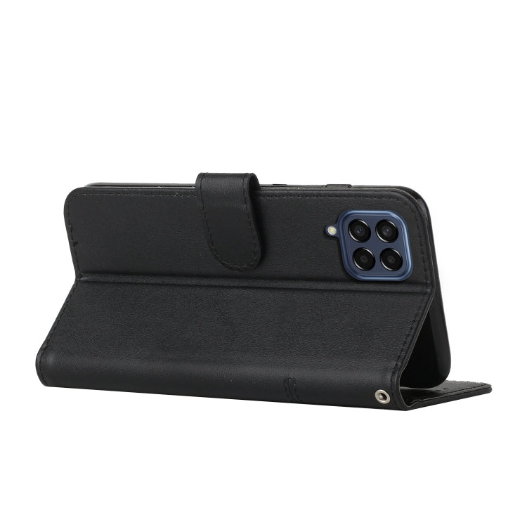 For Samsung Galaxy M53 Stitching Calf Texture Buckle Leather Phone Case