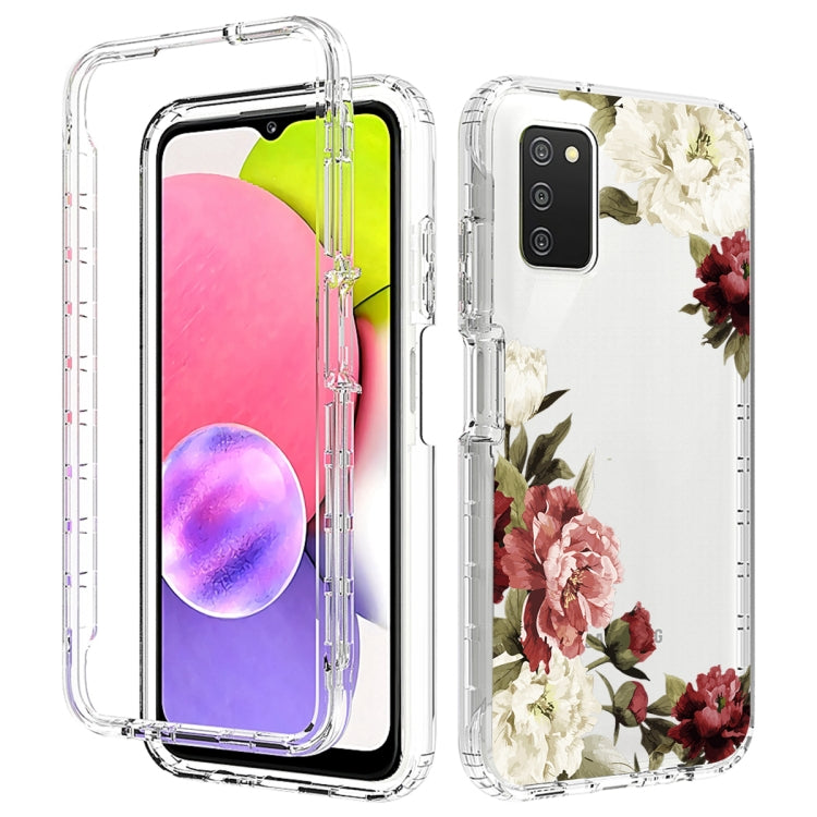 For Samsung Galaxy A03s PC+TPU Transparent Painted Phone Case