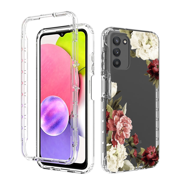 For Samsung Galaxy A03s PC+TPU Transparent Painted Phone Case