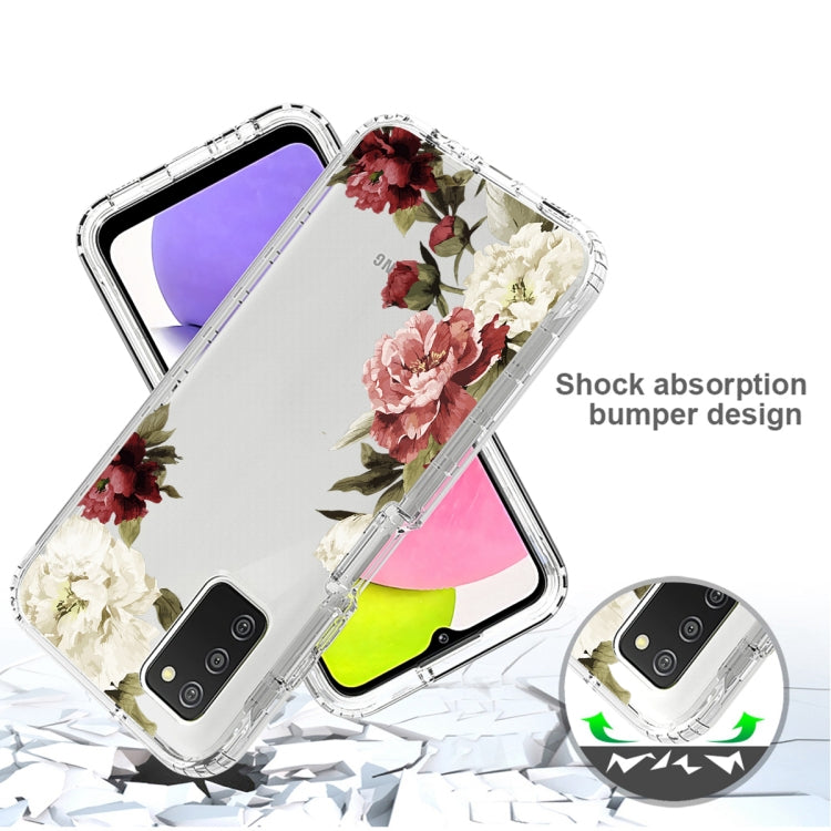 For Samsung Galaxy A03s PC+TPU Transparent Painted Phone Case