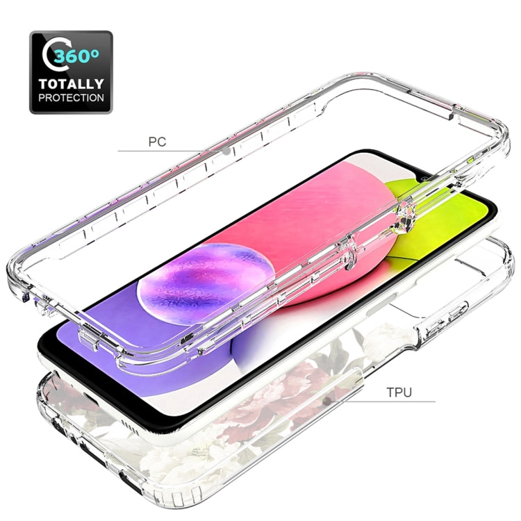 For Samsung Galaxy A03s PC+TPU Transparent Painted Phone Case