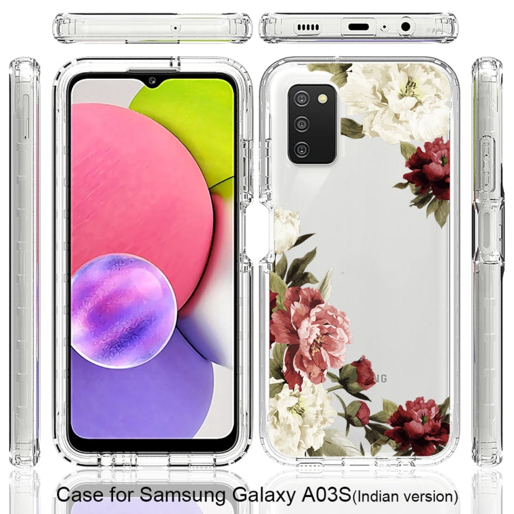 For Samsung Galaxy A03s PC+TPU Transparent Painted Phone Case
