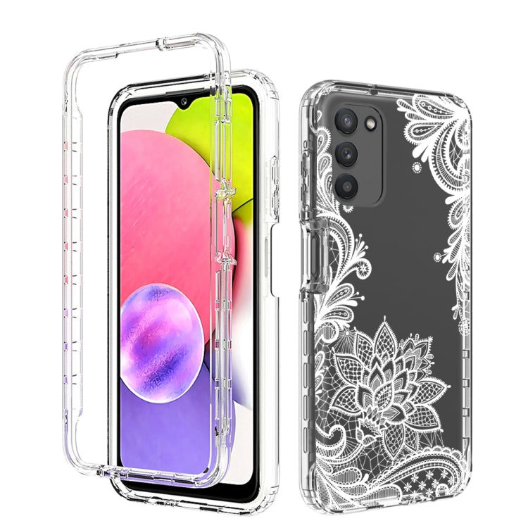 For Samsung Galaxy A03s PC+TPU Transparent Painted Phone Case