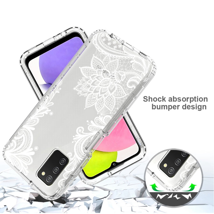 For Samsung Galaxy A03s PC+TPU Transparent Painted Phone Case