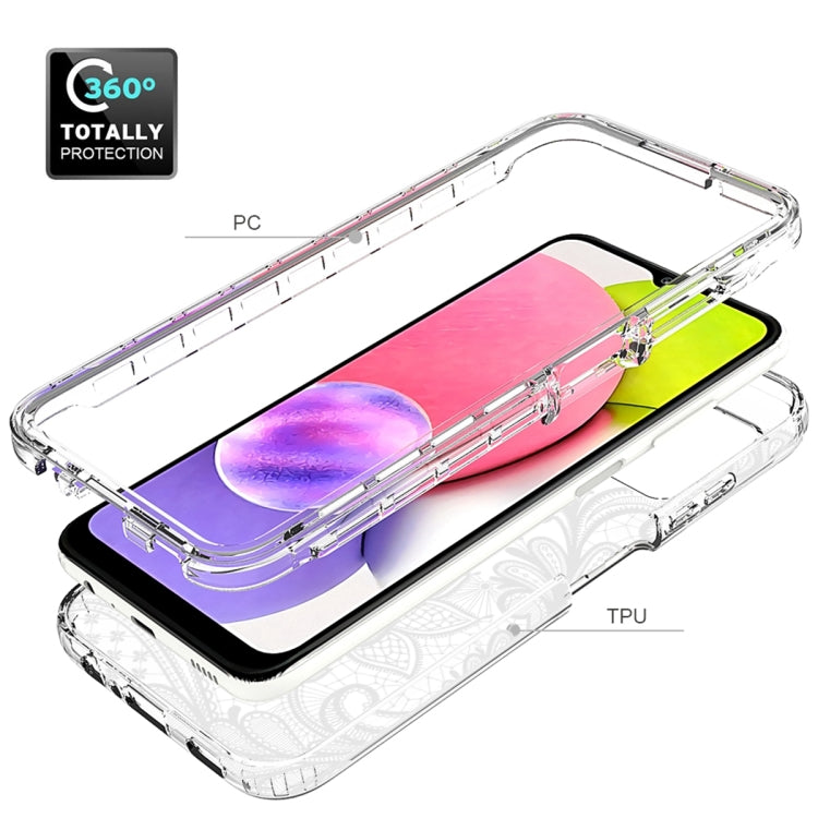 For Samsung Galaxy A03s PC+TPU Transparent Painted Phone Case