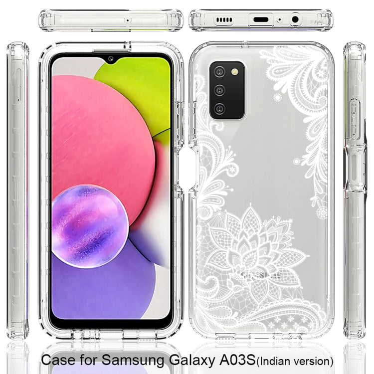 For Samsung Galaxy A03s PC+TPU Transparent Painted Phone Case
