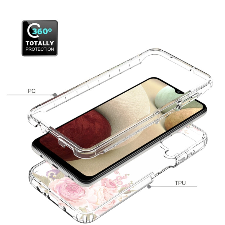 For Samsung Galaxy A12 PC+TPU Transparent Painted Phone Case