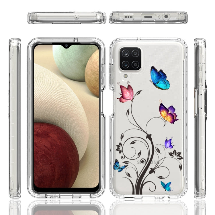 For Samsung Galaxy A12 PC+TPU Transparent Painted Phone Case
