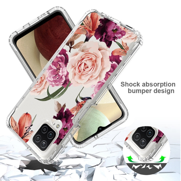 For Samsung Galaxy A12 PC+TPU Transparent Painted Phone Case