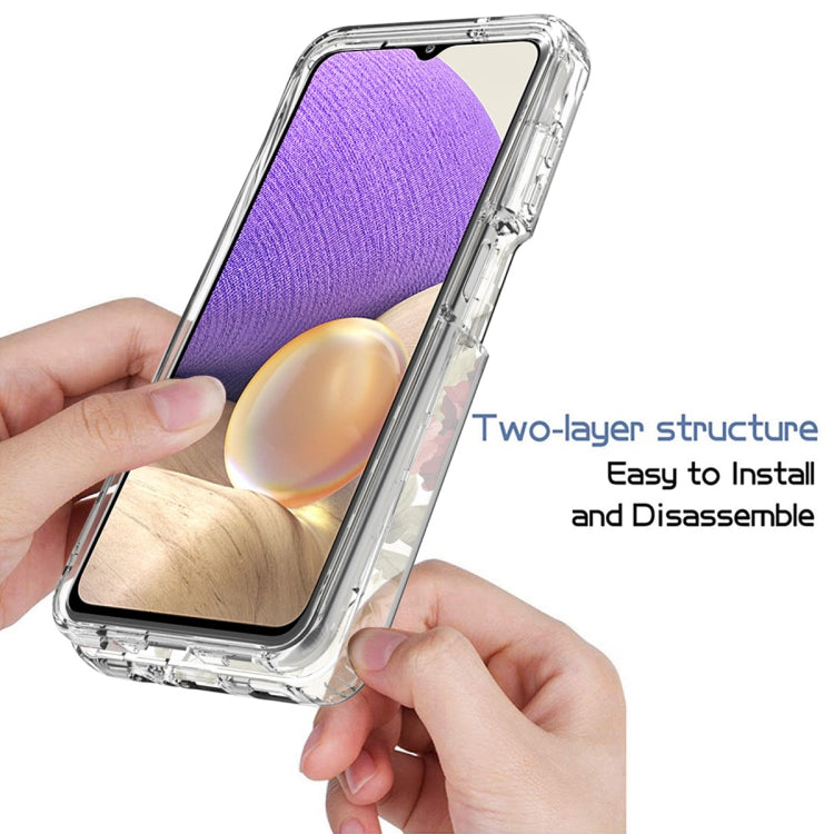 For Samsung Galaxy A32 PC+TPU Transparent Painted Phone Case