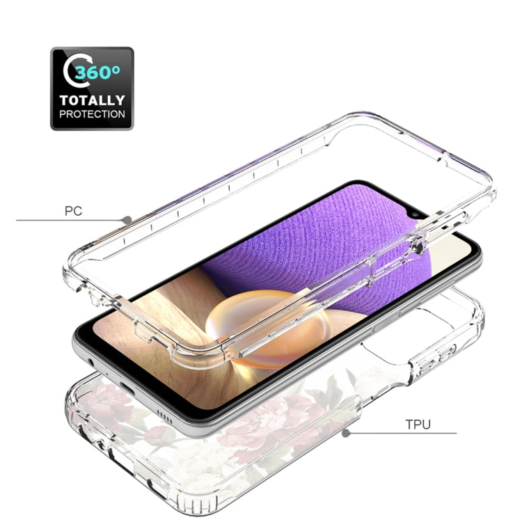 For Samsung Galaxy A32 PC+TPU Transparent Painted Phone Case