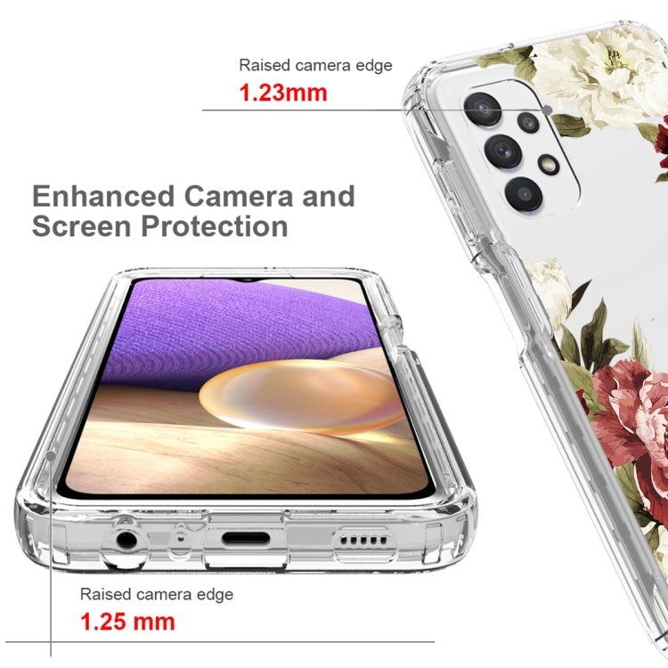 For Samsung Galaxy A32 PC+TPU Transparent Painted Phone Case
