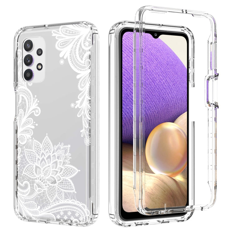 For Samsung Galaxy A32 PC+TPU Transparent Painted Phone Case