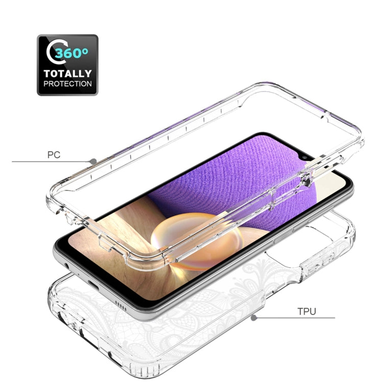 For Samsung Galaxy A32 PC+TPU Transparent Painted Phone Case