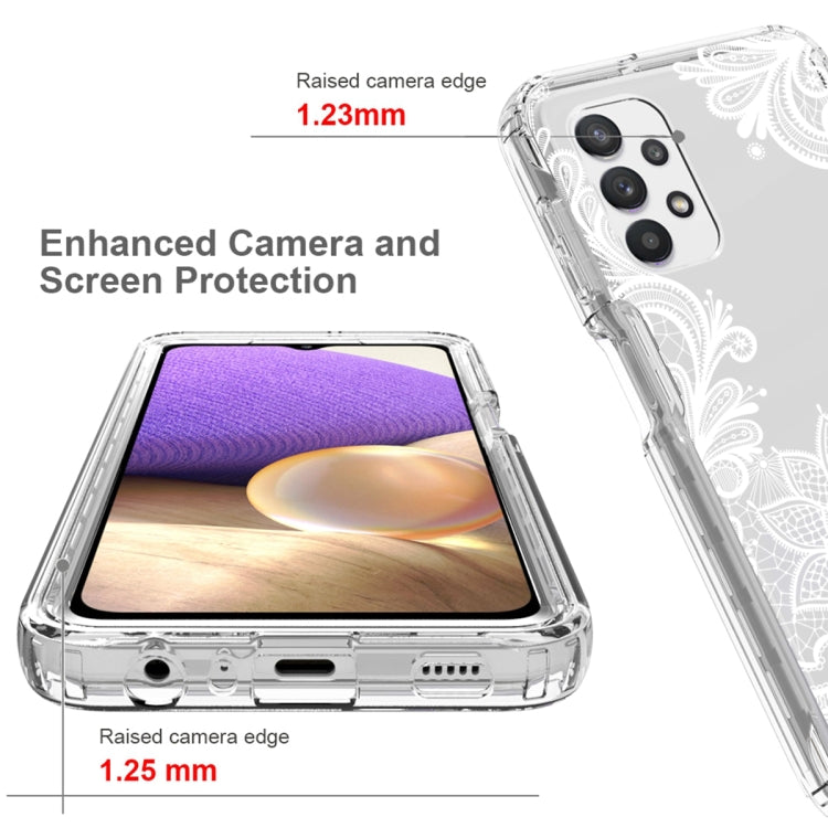For Samsung Galaxy A32 PC+TPU Transparent Painted Phone Case