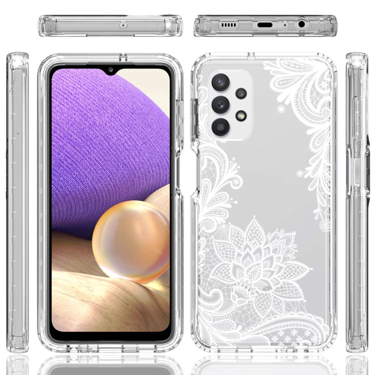 For Samsung Galaxy A32 PC+TPU Transparent Painted Phone Case