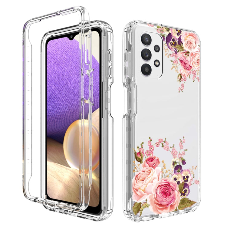 For Samsung Galaxy A32 PC+TPU Transparent Painted Phone Case