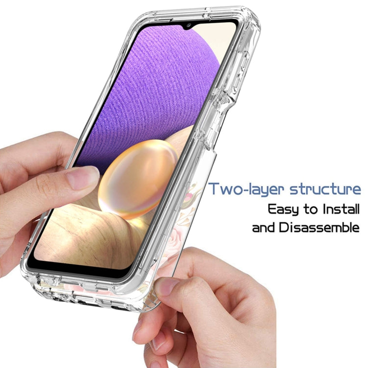 For Samsung Galaxy A32 PC+TPU Transparent Painted Phone Case