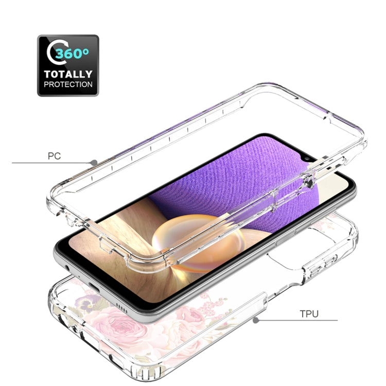 For Samsung Galaxy A32 PC+TPU Transparent Painted Phone Case