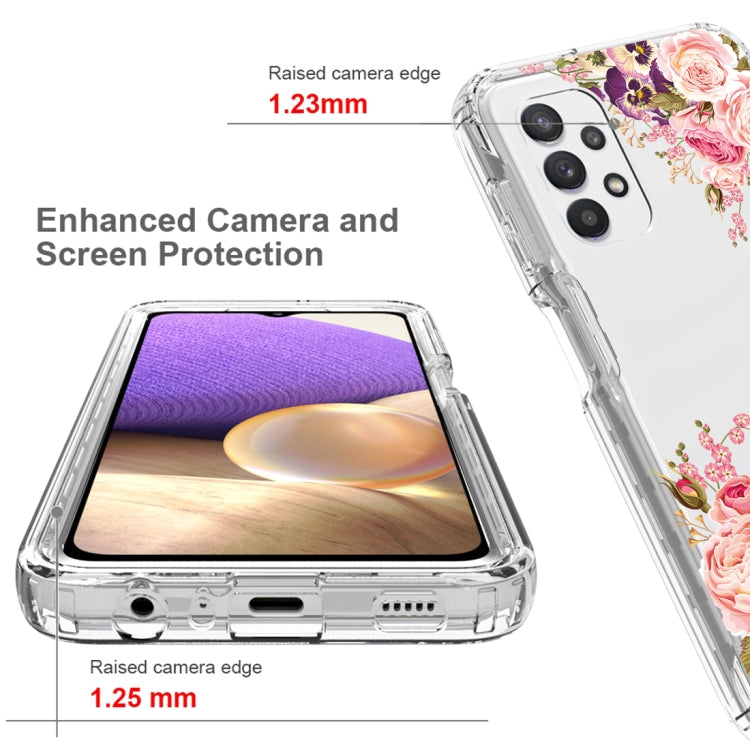 For Samsung Galaxy A32 PC+TPU Transparent Painted Phone Case