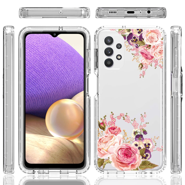 For Samsung Galaxy A32 PC+TPU Transparent Painted Phone Case