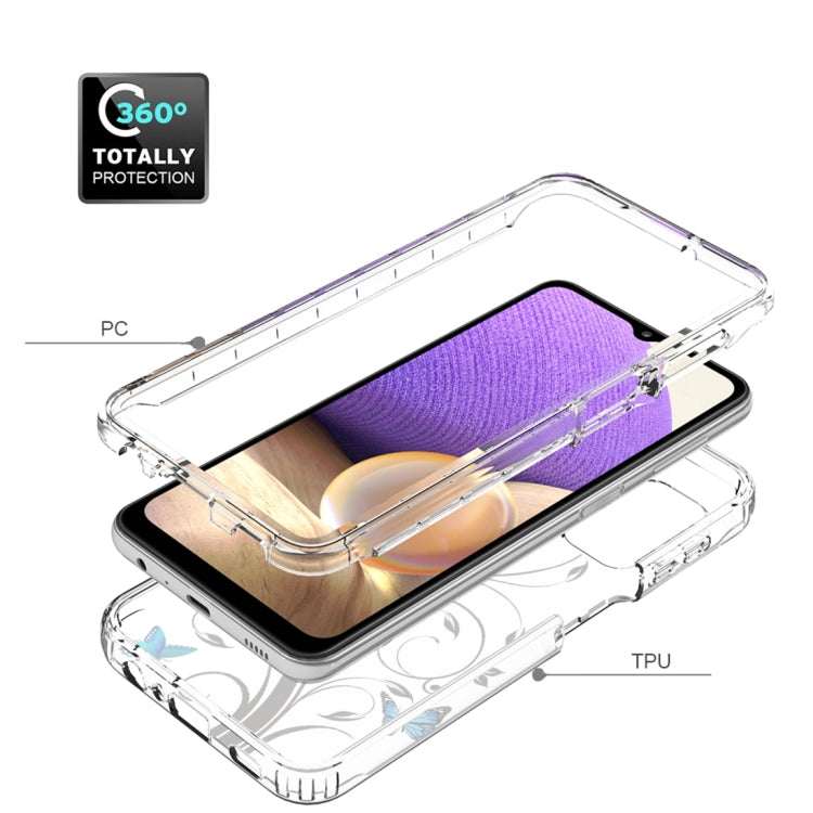 For Samsung Galaxy A32 PC+TPU Transparent Painted Phone Case