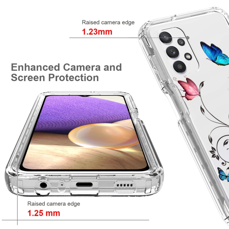 For Samsung Galaxy A32 PC+TPU Transparent Painted Phone Case