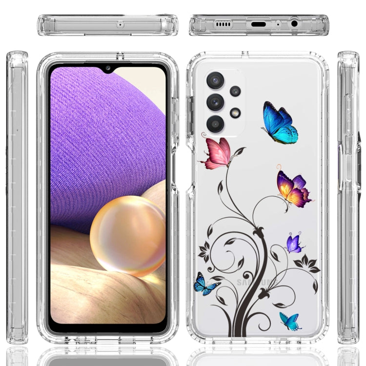 For Samsung Galaxy A32 PC+TPU Transparent Painted Phone Case