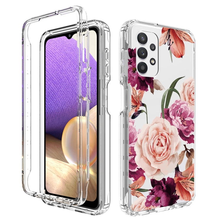 For Samsung Galaxy A32 PC+TPU Transparent Painted Phone Case