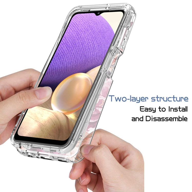For Samsung Galaxy A32 PC+TPU Transparent Painted Phone Case
