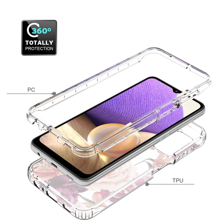 For Samsung Galaxy A32 PC+TPU Transparent Painted Phone Case