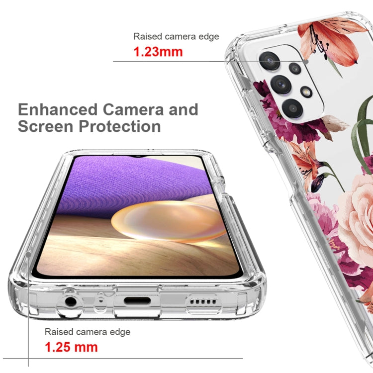 For Samsung Galaxy A32 PC+TPU Transparent Painted Phone Case