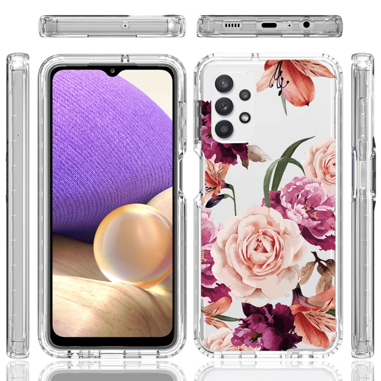 For Samsung Galaxy A32 PC+TPU Transparent Painted Phone Case